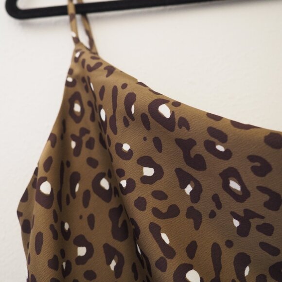 * Urban Outfitters Mallory Leopard Print Spaghetti Strap Cowl Neck Slip Dress - Picture 6 of 8